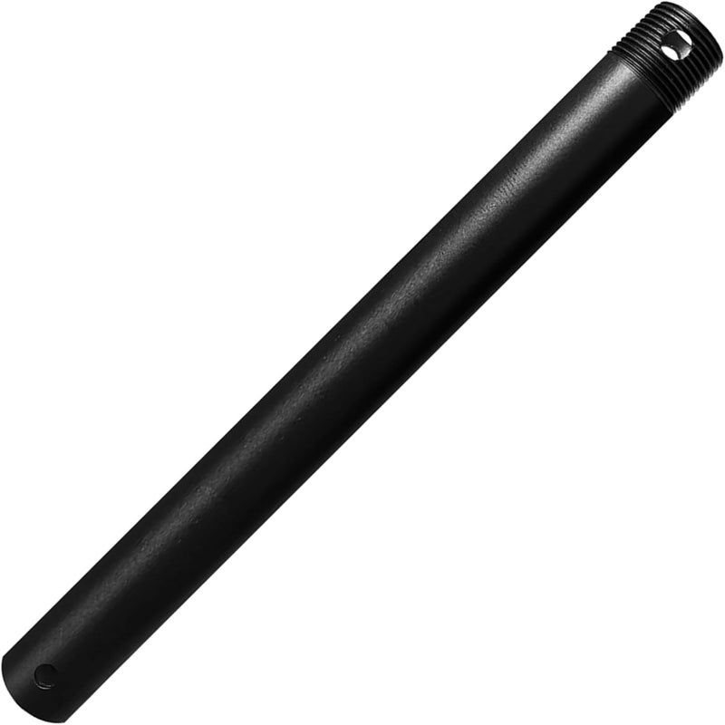 FEHEED 12 Inch Ceiling Fan Downrod Threaded, 1 Inch Outer Diameter Matte Black Ceiling Fan Extension Rod (With Threads),Down Rods Compatible With Most Ceiling Fans,Easy Installation - Image 1